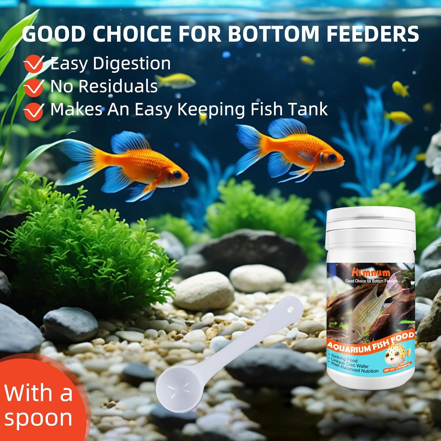Aquarium Fish Food, Nutritionally Balanced Shrimp Fish Food, Daily Diet for All Bottom Feeders, Fresh Seafood Formula, 1.76 Ounces image number 5