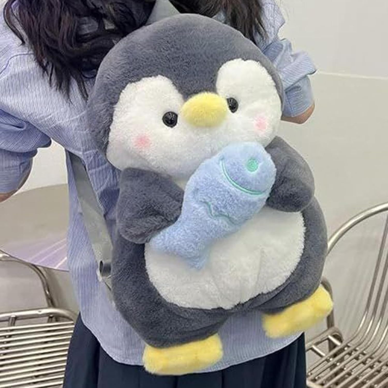 Acunny Penguin Backpack, Penguin Backpack for Women - ADJUSTABLE EMBROIDGE STACHES PENGUIN PERFED MOUTH | Soft Simulated Creatures Bag for Park Adventures, Unique Attribute, Se R&eacute;f&eacute;rer Au Descriptif image number 2
