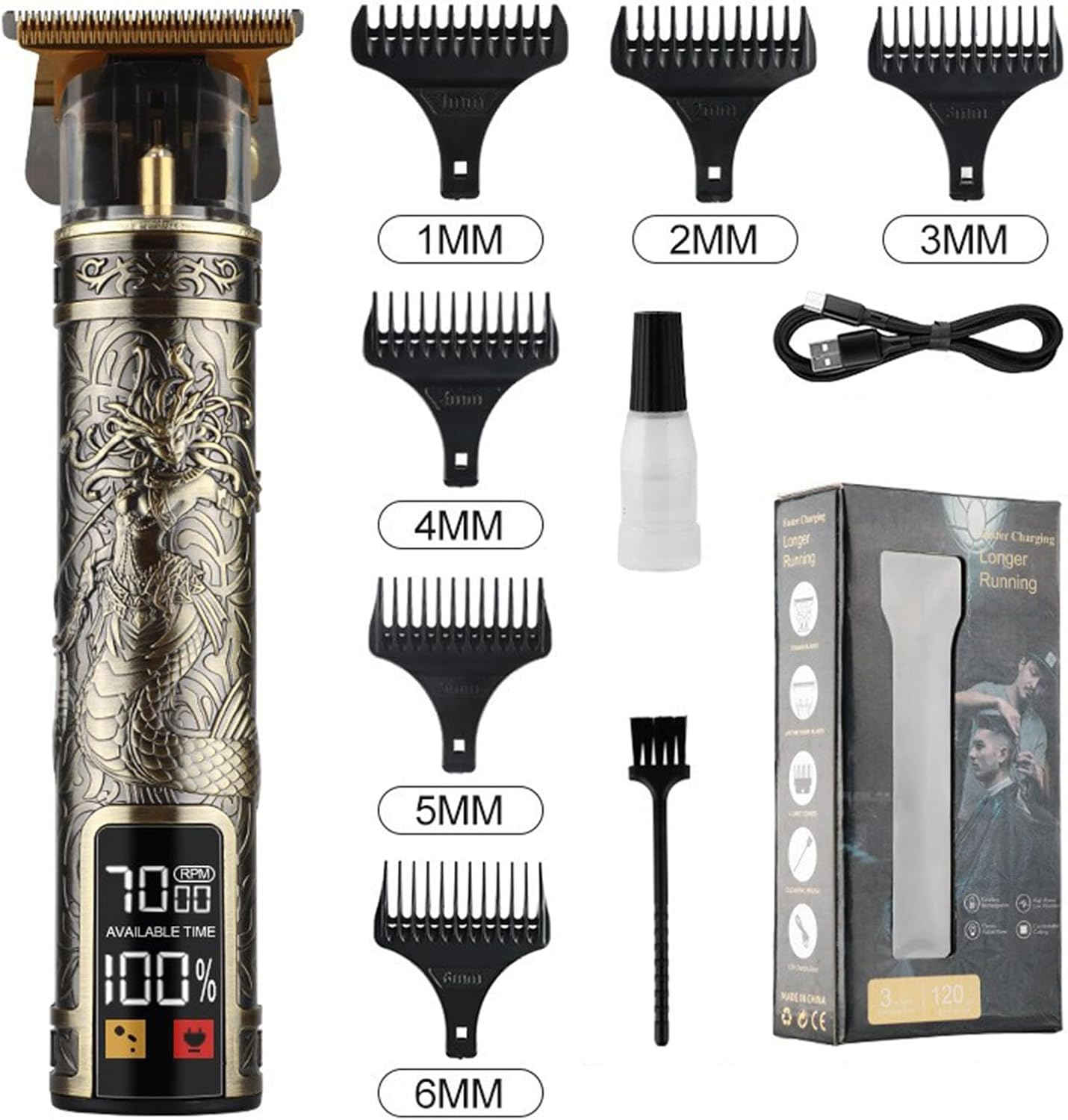 Hair Cutter for Men | Hair Barber Trimmer for Men with Guide Combs,Cordless Haircut Machine Grooming Kit for Father Barber Son Boyfriend