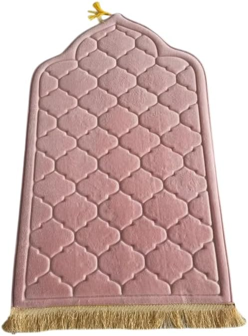 Goodword - Prayer Mat for Mussallah, Prayer Room Zaawiya, Sajadah, Namaz, Nimaz, Portable Prayer Rug Floor Rug, Ramadan or Eid Gifts, 65Cm X110Cm (White) - L - 65X110Cm Beige image number 3