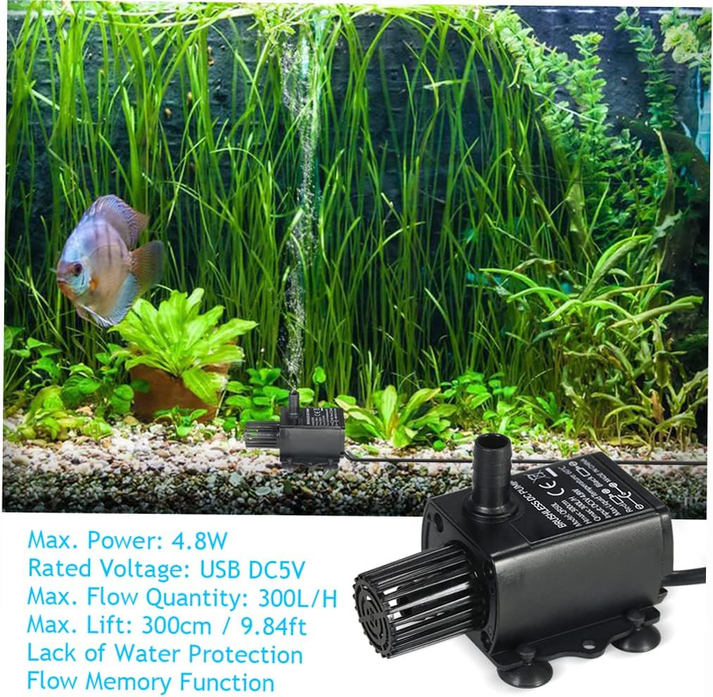 Eacam Ultra-Quiet Mini USB DC5V 4.8W 300L/H Lift 300Cm Brushless Water Pump Waterproof Submersible Fountain with Flow Adjustment Function image number 4