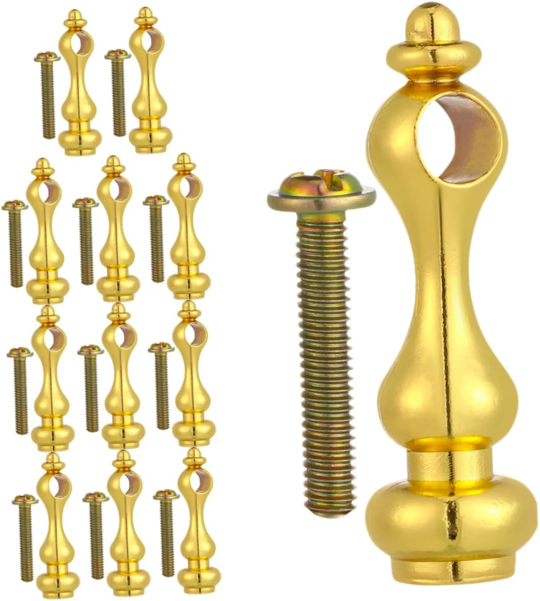 TEHAUX 12Pcs Metal Furniture Board Connectors Gourd Shaped Baluster Spindles for Glass Railing Cabinet Cart Hardware Stable Home Decor image number 1