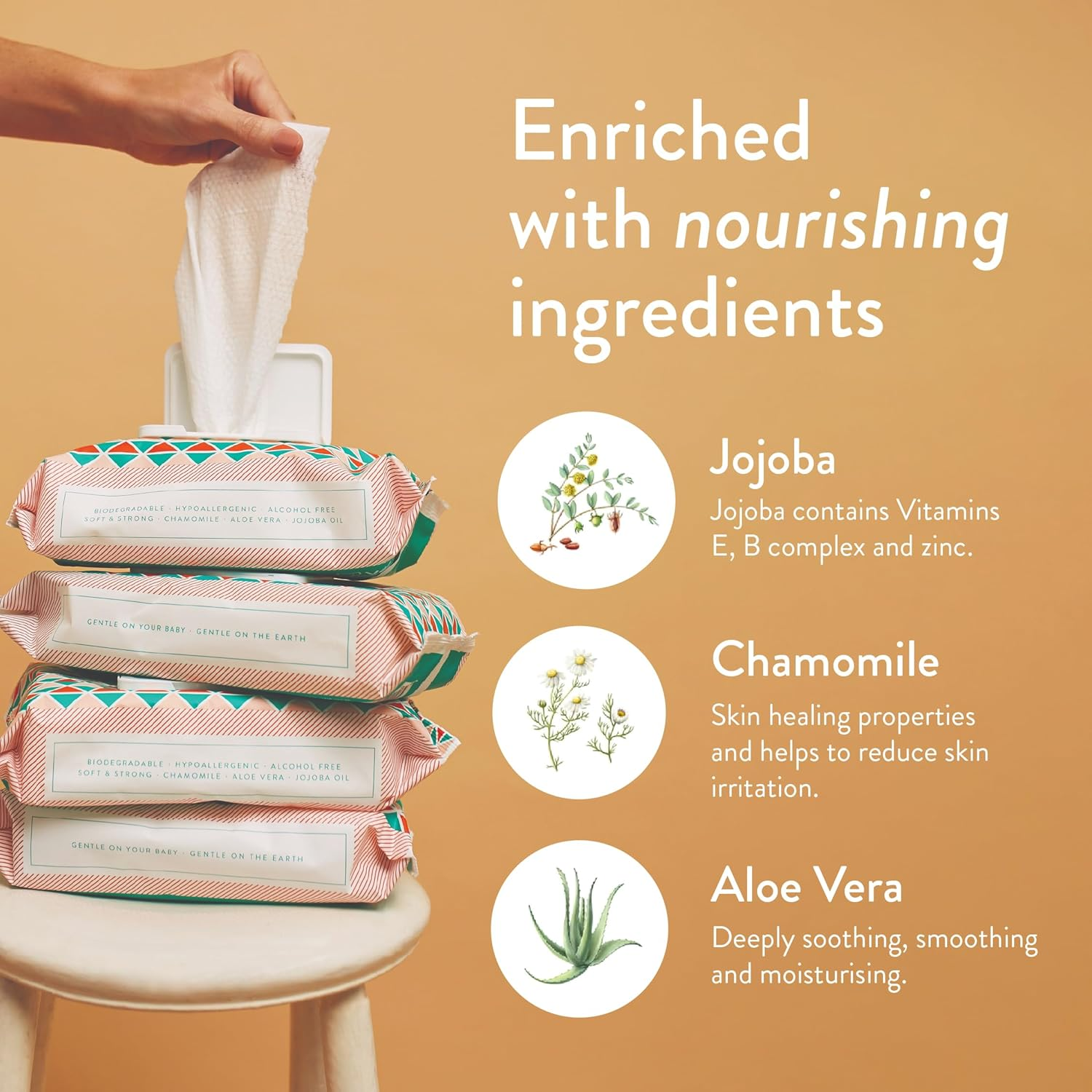 Joonya Baby Wipes - Non-Toxic, Biodegradable Baby Wipes for Calm, Healthy Skin - Fragrance Free - Bulk 24 Packs of 80 (1920) image number 2