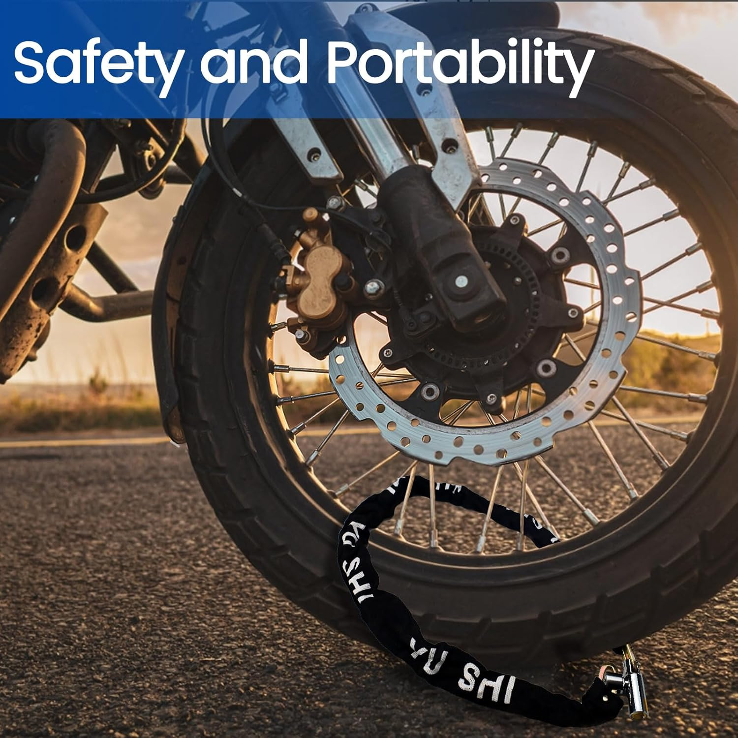 Bike Chain Lock with 2 Keys, 4.26FT Bicycle Locks Heavy Duty anti Theft, Bicycle Chain Locks, Bike Lock Chains for Motorbikes, Trucks, Iron Gates, Trolleys (Black) image number 1