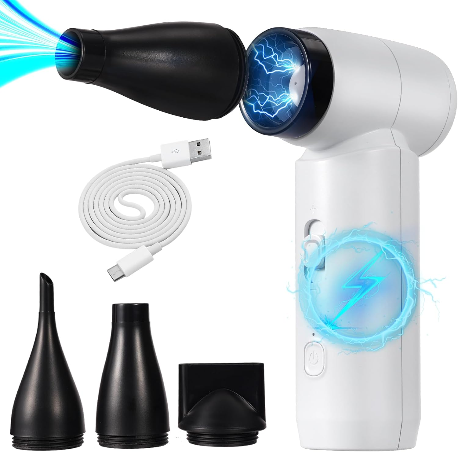 Compressed Air Duster, 80000RPM Jet Dryer Blower, Stepless Speed Regulation Portable Electric Duster Mini Electric Blower,Jet Fan for Car Dry,Keyboard Computer Cleaning,Air Bed,Camping,Outdoor