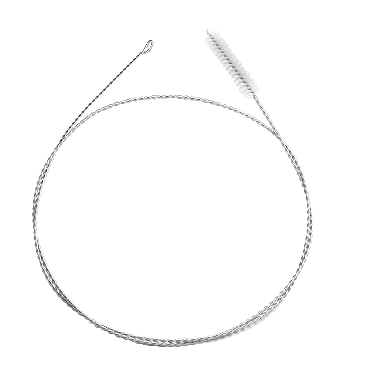 TORMEN 59Inch 304 Stainless Steel Long Brush, 1.5M Portable Tube Nylon Straw Brush for Mask and Pipe(White image number 3