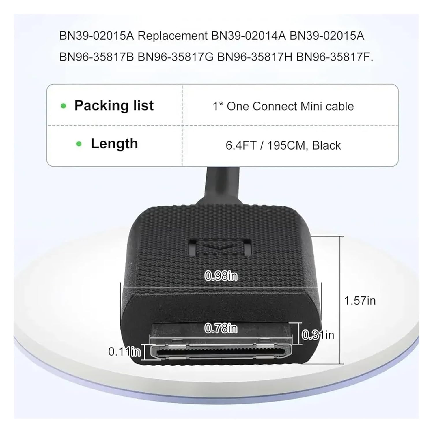 2M One Connect Mini Cable Accessories BN39-02015A Replacement Bn39-02014A，Compatible for Samsung TV UN40JU7500F UN50JU7500F UN55JS8500F image number 1