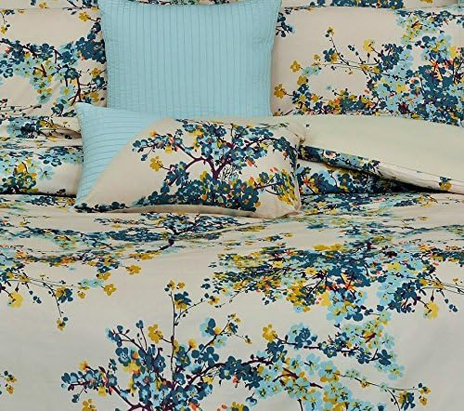 Tribeca Living Casablanca 5-Piece Cotton Floral Duvet Cover Set, King/California King image number 2