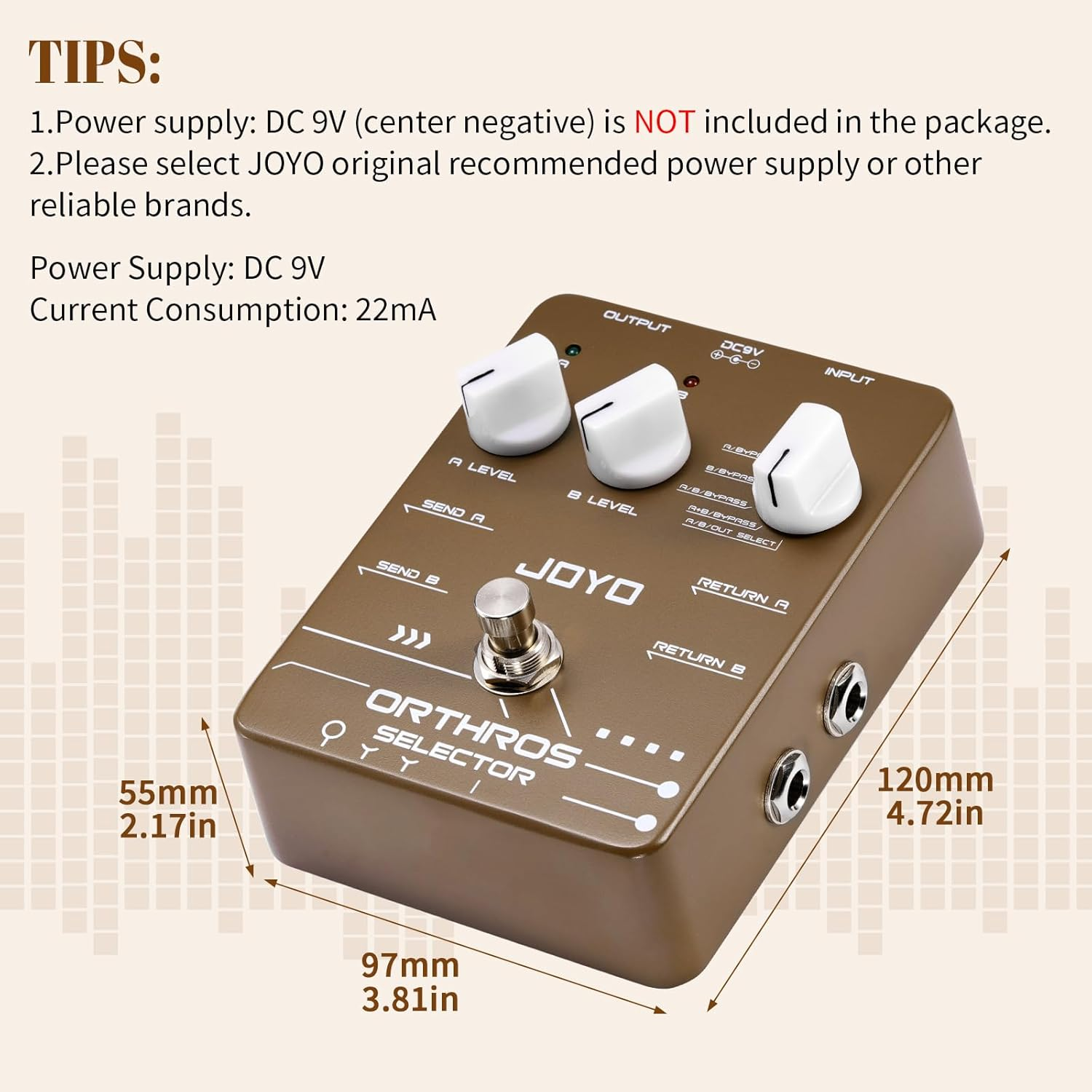 JOYO Line Selector Guitar Pedals 6 Mode Switch with AB 2 Effect Loops Independent Control Channel for Electric Guitar Bass (ORTHROS SELECTOR JF-24) image number 4