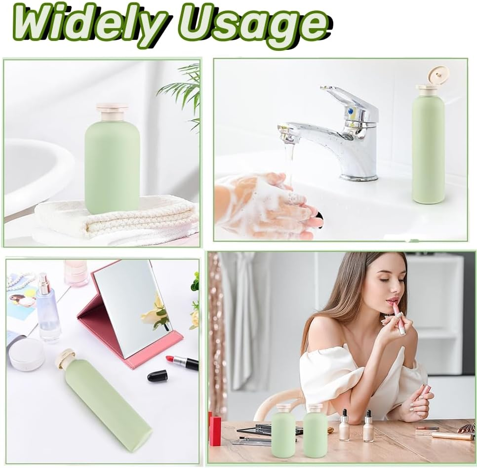 Refillable Shampoo Conditioner Squeeze Bottles with Flip Cap - Travel Plastic Cream Bottles, 2Pcs (400) image number 2
