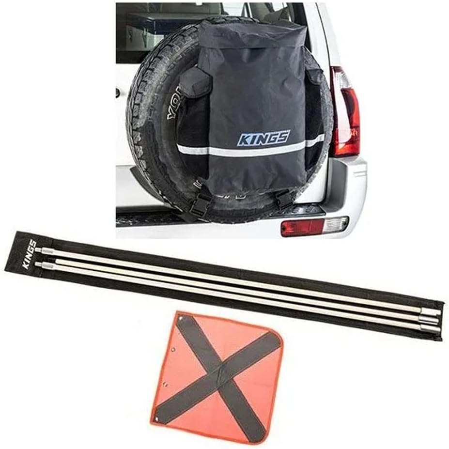 Adventure Kings Premium 48L Dirty Gear Bag + 3M Sand Safety Flag Offroad 4WD SUV