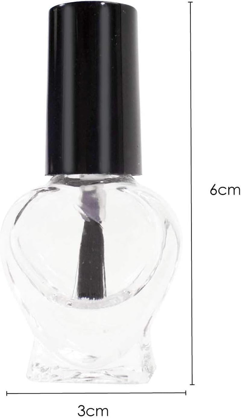 TRIXES 6X Empty Heart Shaped Nail Varnish Bottles image number 2