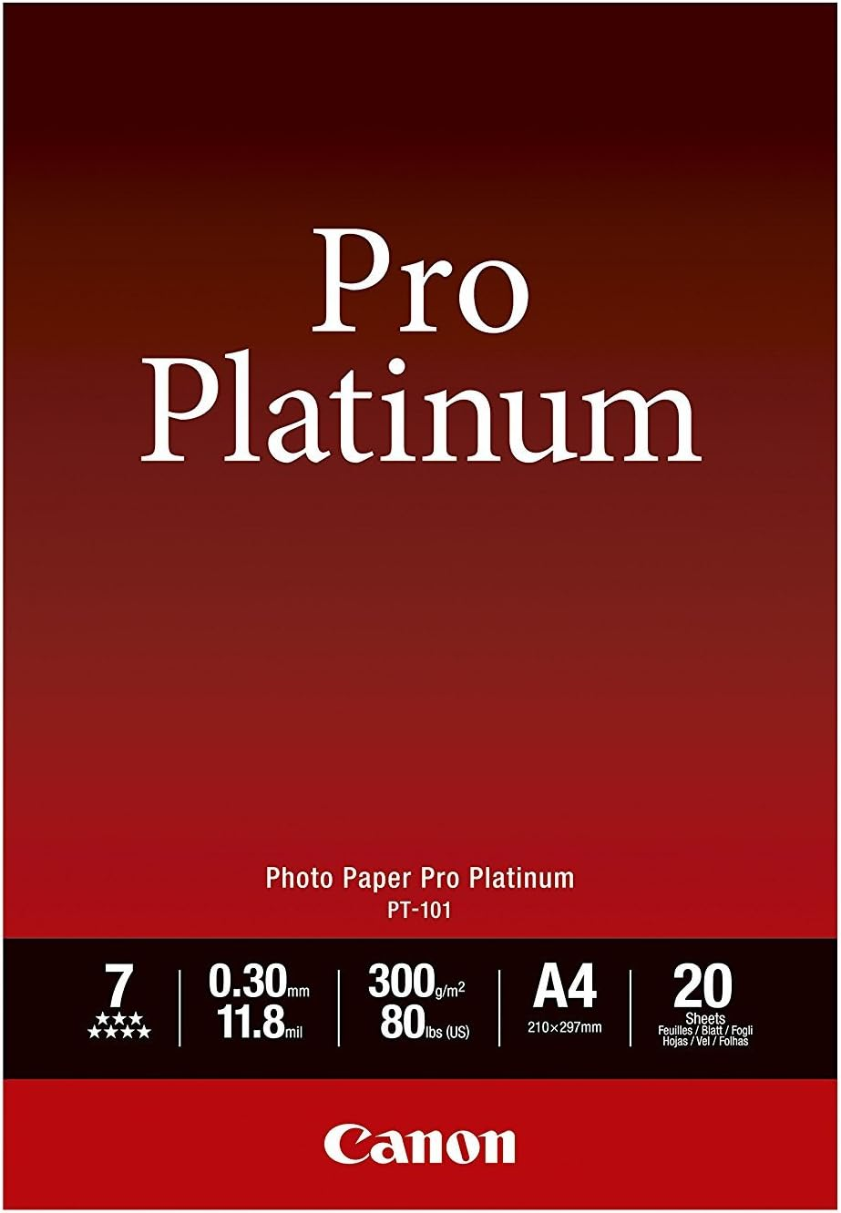Canon Pro Platinum A4 Photo Paper 20 Sheets