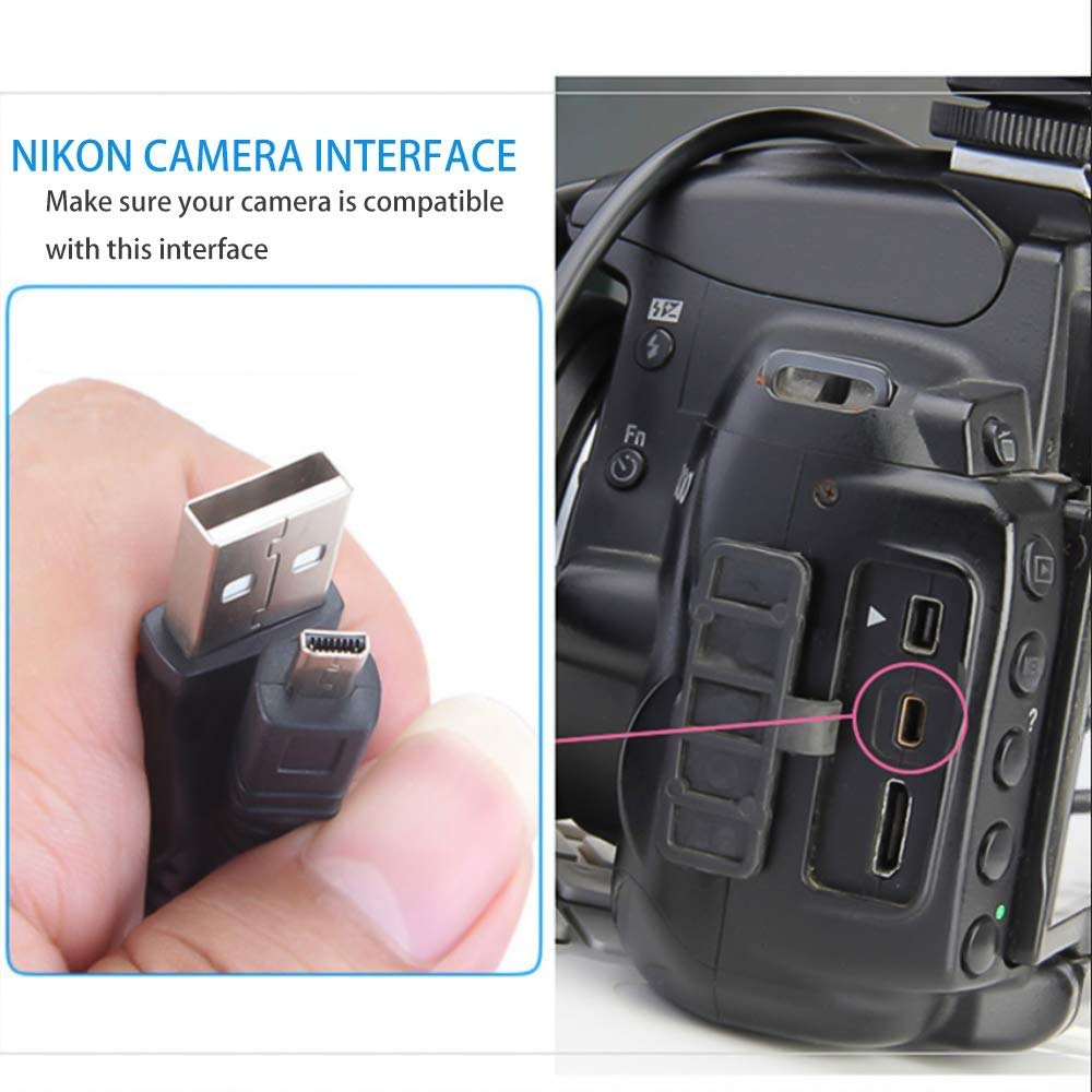 GONOLOWAY UC-E6 Replacement USB Cable Photo Transfer Data Sync 8Pin Charging Cord Compatible with Digital Camera SLR DSLR D3200 D3300 Coolpix L340 L32 P520 P510 S9200 and More (3.3Ft) image number 5