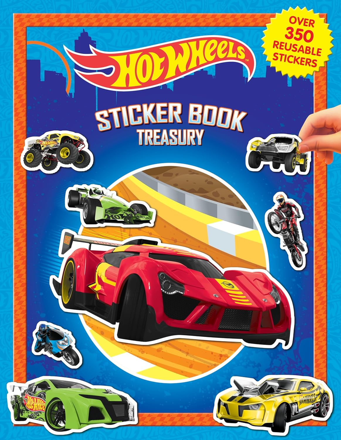Hot Wheels Sticker Book Treasury - Activity Books for Kids, 350 Reusable Stickers, 96 Pages of Fun