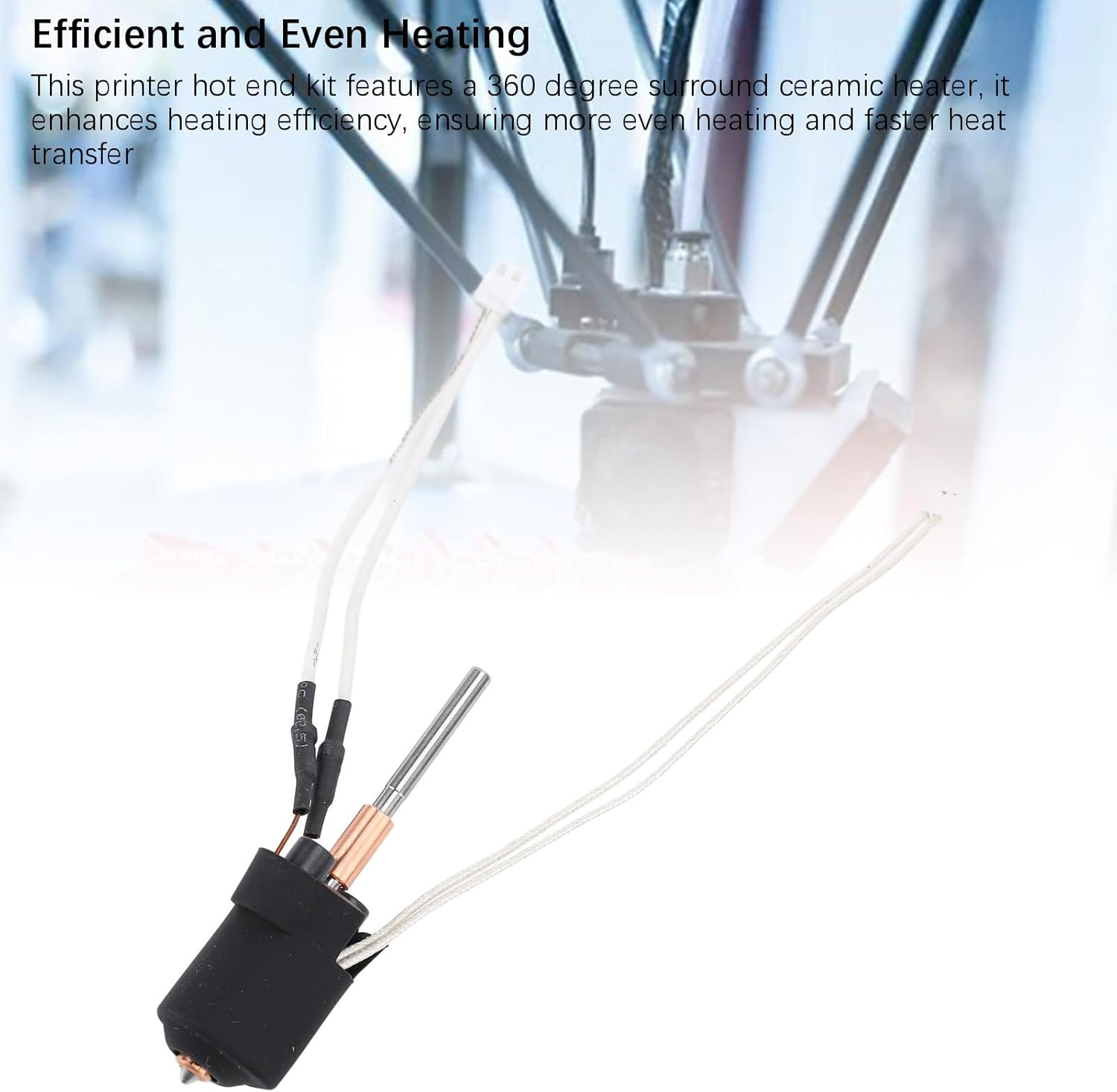 Ceramic Hotend for Ender 3 V3 plus 3D Printer, 0.4Mm Bimetallic Nozzle Extruder Hot End, High Fast Printing Integrated Hot End for 3D Printer Mini Extrusion Head Kit image number 2