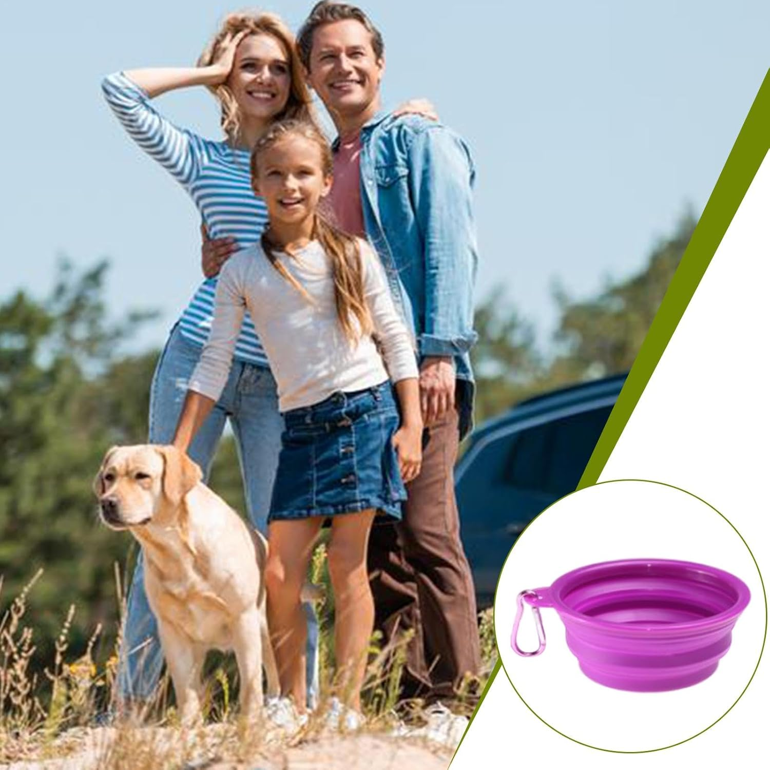 Dog Bowl, 1000Ml Travel Cup Dish Dogs,Portable Pet Water Travel Bowl for Small Medium Cats, Puppies and Pets image number 4