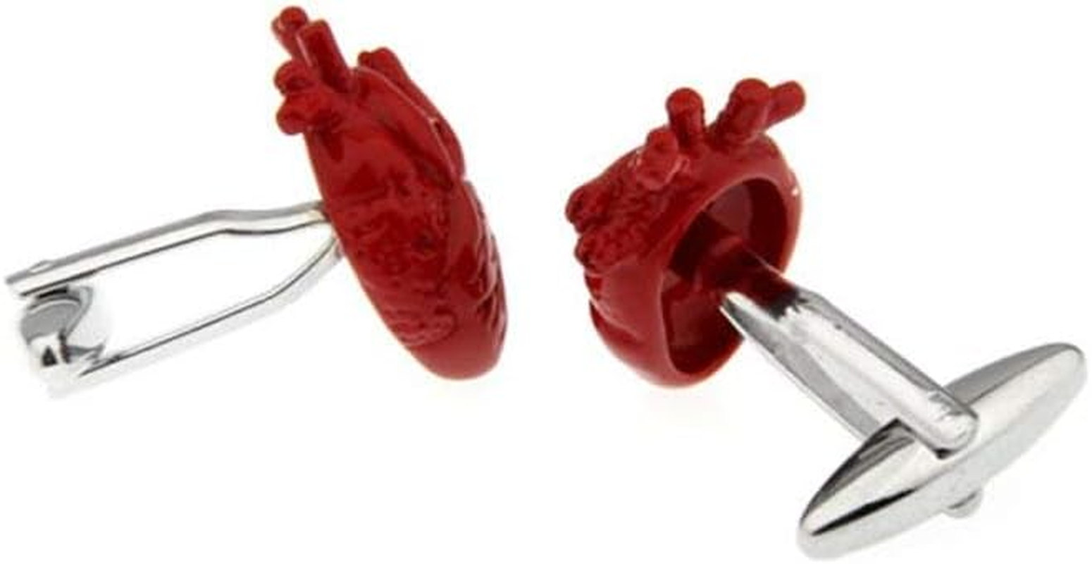 Anatomical Human Anatomy Medical Steampunk Nurse Heart Doctor Surgeon Red Pair Cufflinks