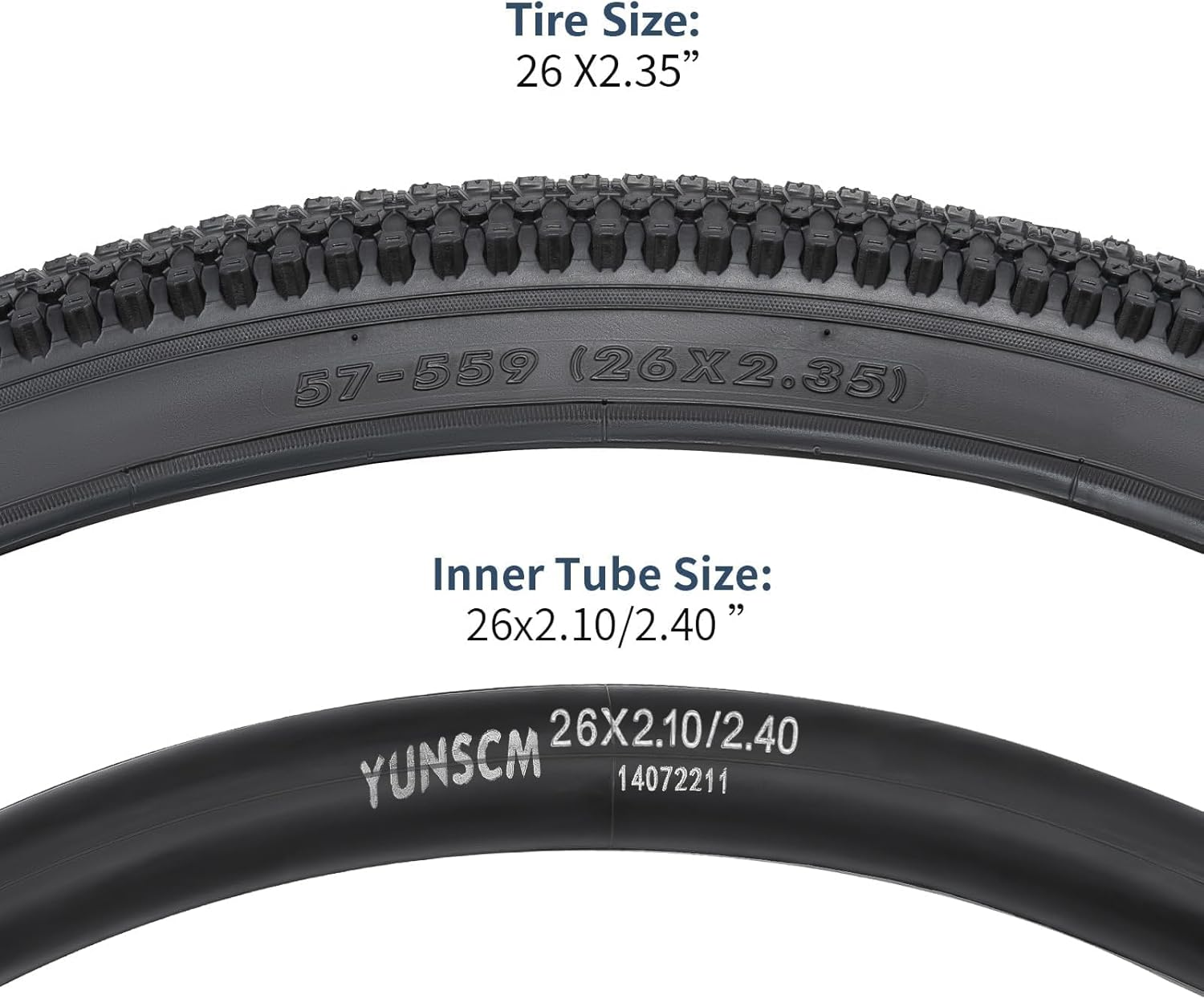 Yunscm 2 Pcs,26X2.35 Bike Tires,26X2.35 57-559 Bike Tyres + 26X2.125/2.40 Bike Inner Tube Schrader Valve 32Mm +Tire Lever,Mountain Bike Tire 26 2.35,MTB Tire 26 2.35,Y-051 image number 6