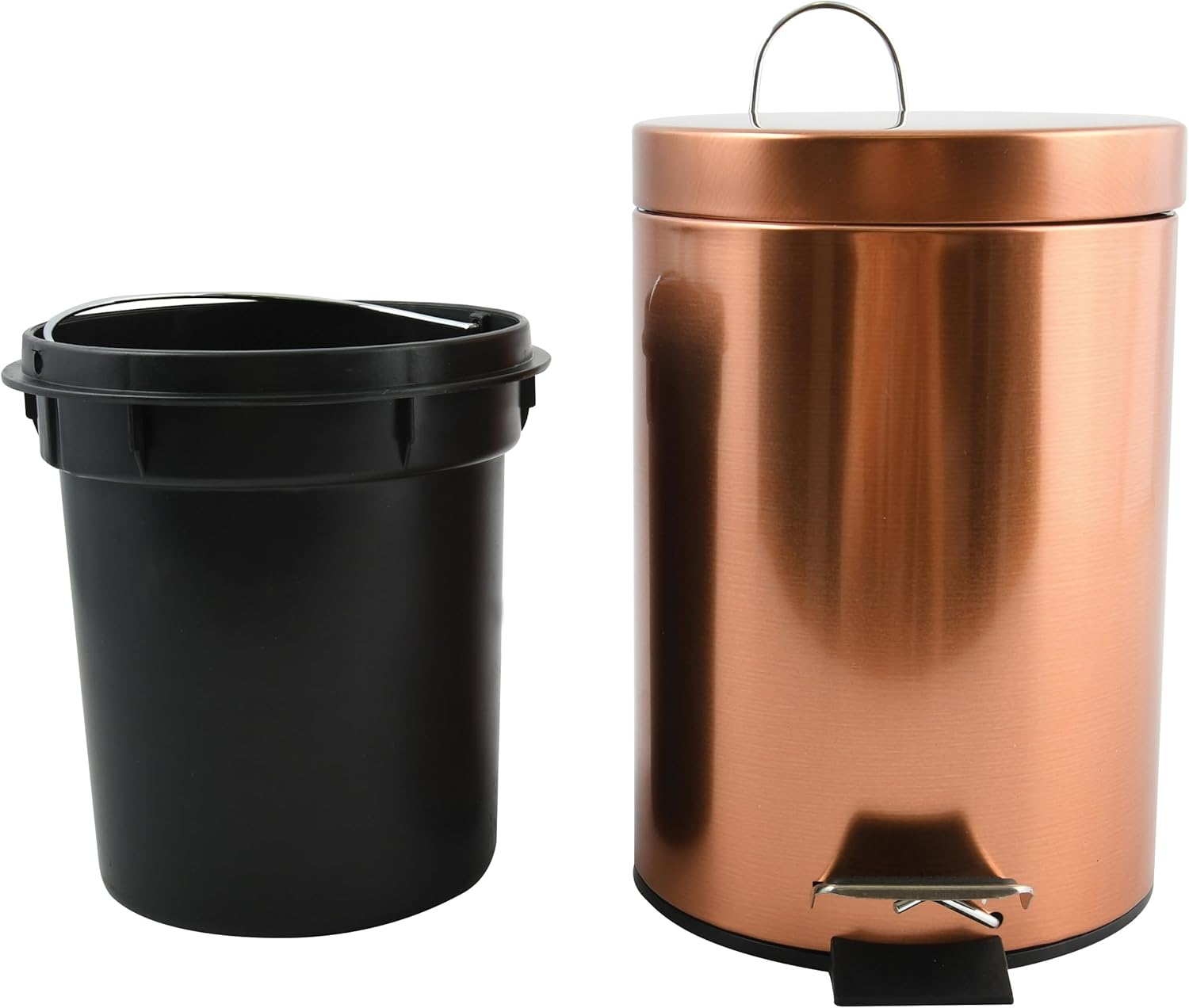MSV Hans Cosmetic Bin Pedal Bin 3 Litres with Removable Inner Bucket Copper