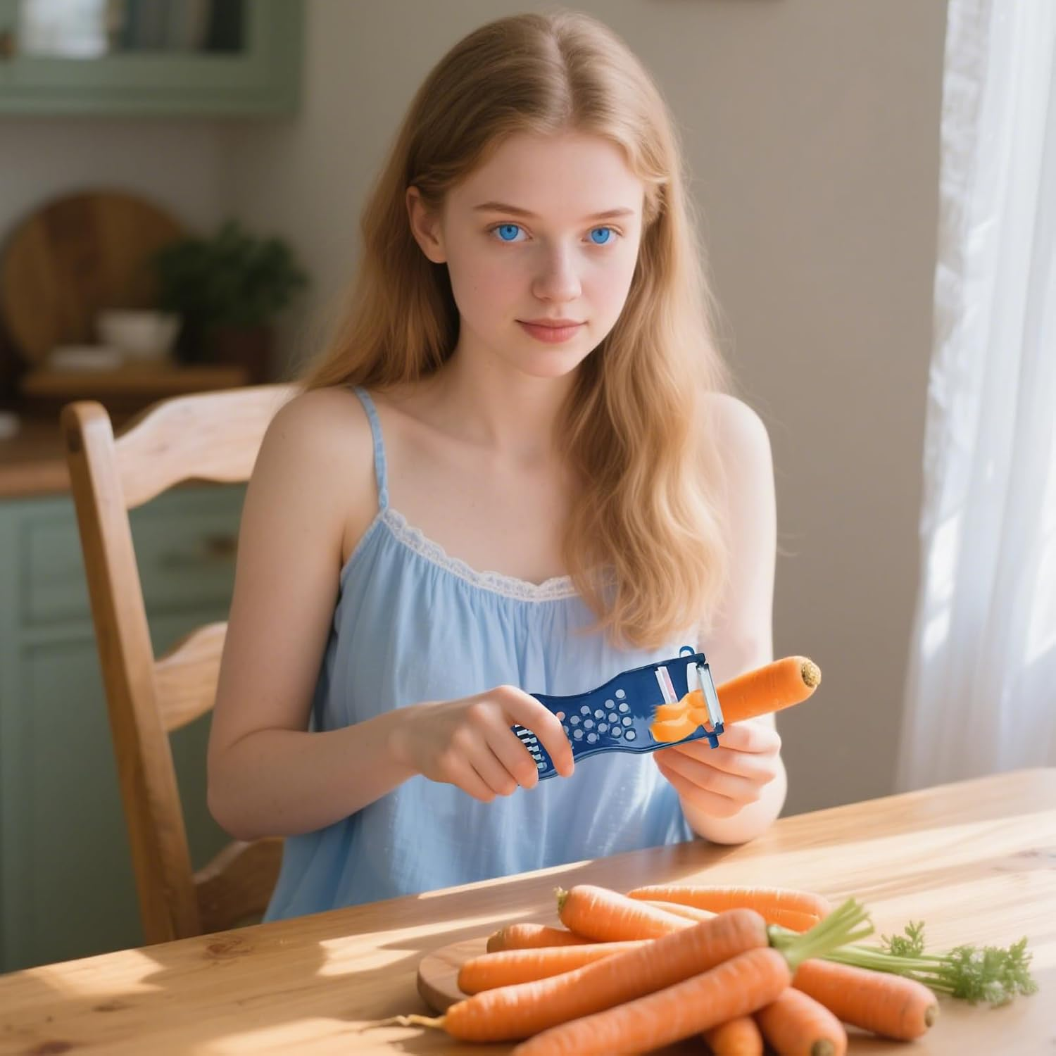 Qkbuza Kitchen Vegetable Peeler - Handheld Shredders Tool for Veggie,Multipurpose Vegetable Slicer, Kitchen Cutting Gear for Onion Carrot Garlic image number 6