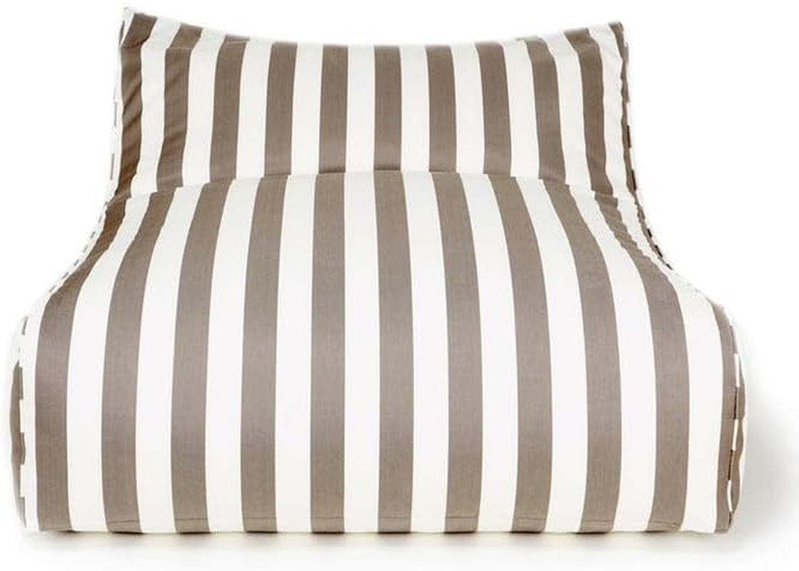 Billy Fresh Hang Out Outdoor Beanbag, 120 Cm Length X 110 Cm Width X 70 Cm Height, Taupe/White Stripe image number 2
