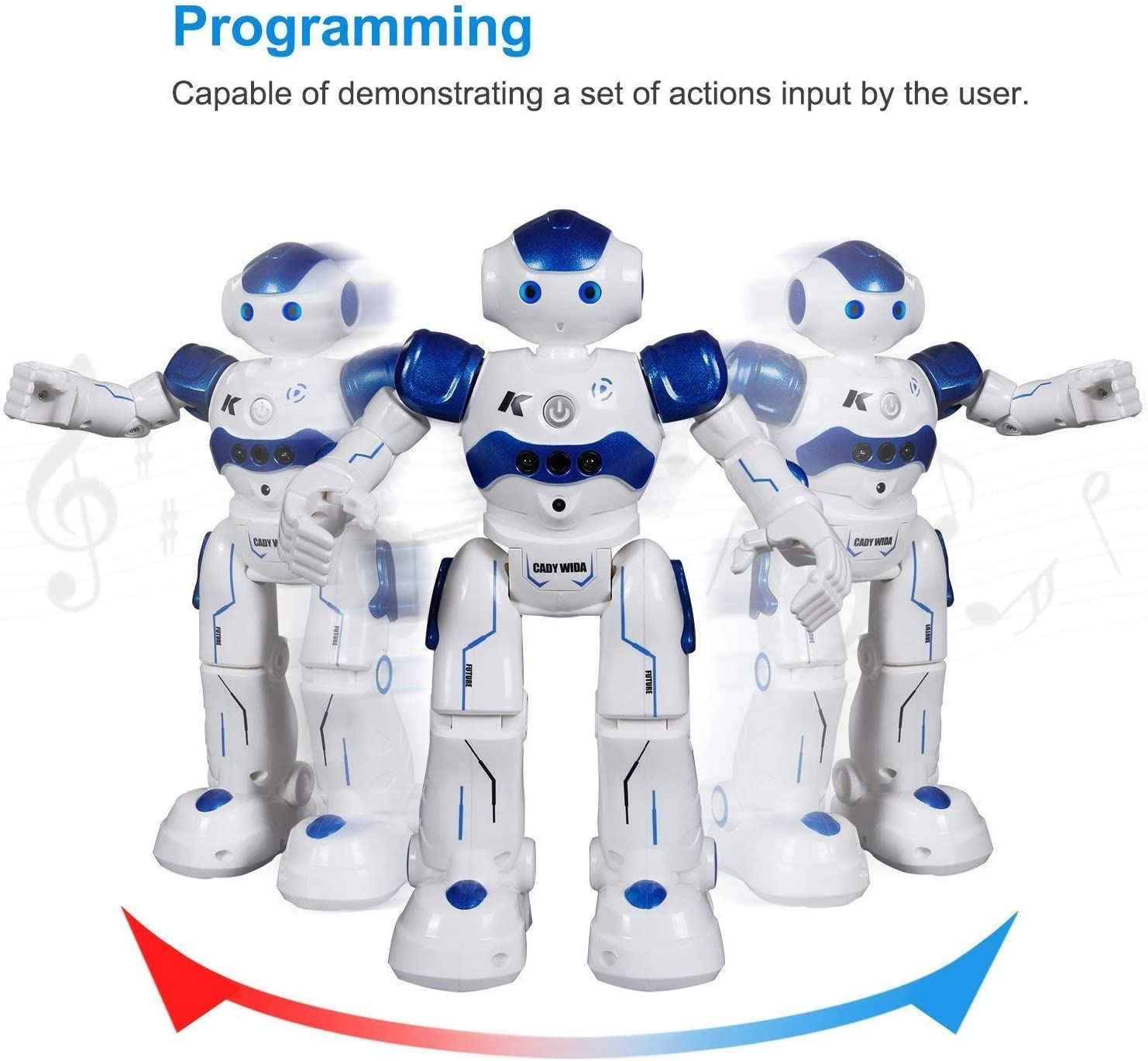 Remote Control Rc Robot Toy, YEESON Smart Robot Toys Walking Sing Dancing Programmable and Gesture Sensing for Children Kids Gifts image number 5