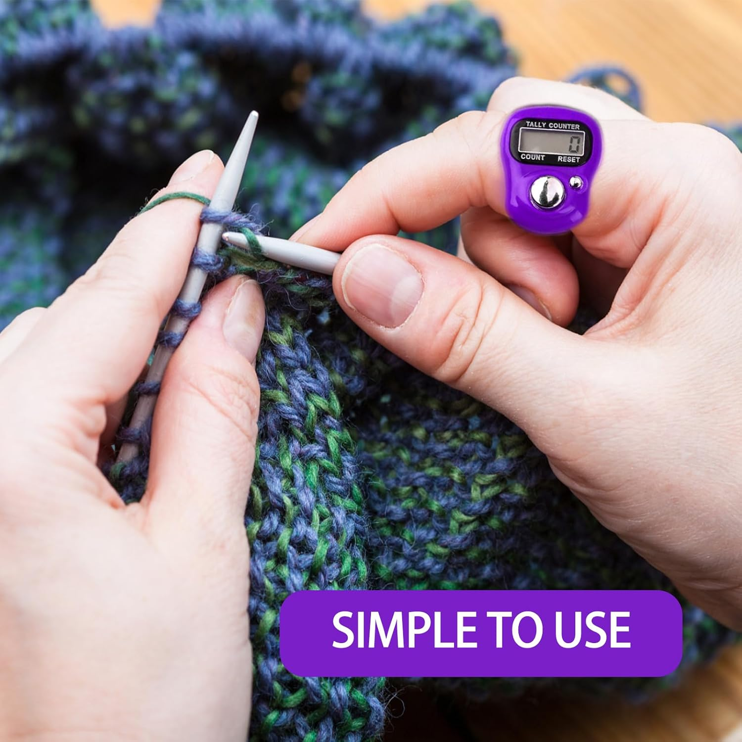 10 Pcs Electronic Finger Counter, Resettable Mini LCD Display with 4 Digit Memory and Comfortable Adjustable Strap, Ideal for Chanting Knitting Golf Scoring Coaching Fishing Daily Tracking image number 2