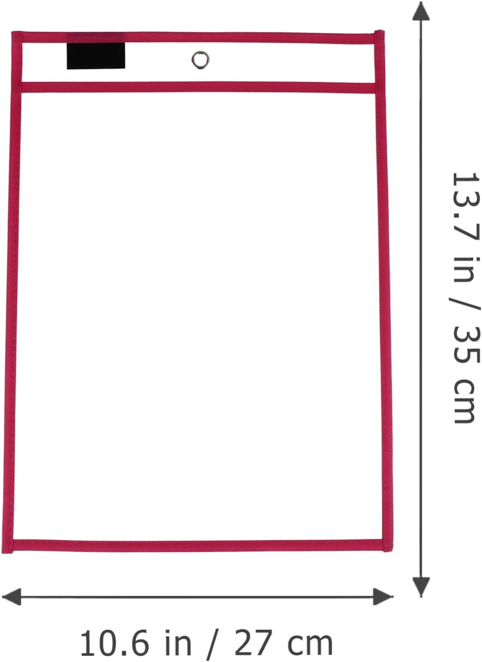 FUNOMOCYA Pp File Pouches Set 30Pcs Dry Erase Bags with Green Design for Writing Practice