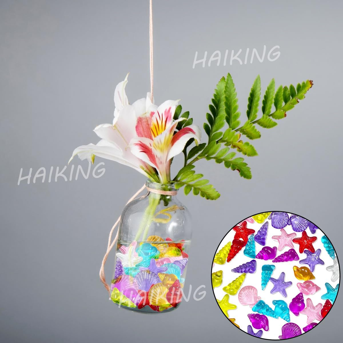 Sea Life Gems, 60 PCS Colorful Sea Creatures Acrylic Gemstones for Fish Tank Decoration, Mermaid, Pool Party Favors (About 25-40Mm)