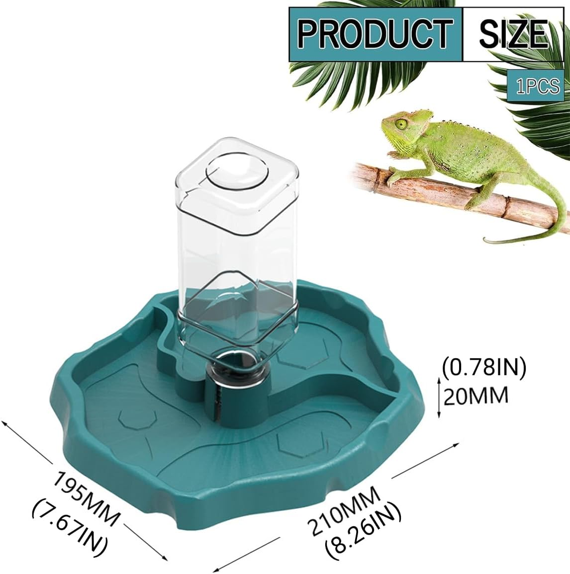 AIMALL Reptile Dual Basin for Water and Food, Turtle Automatic Drinker, Pet-Friendly Design, Safe for Lizards image number 2