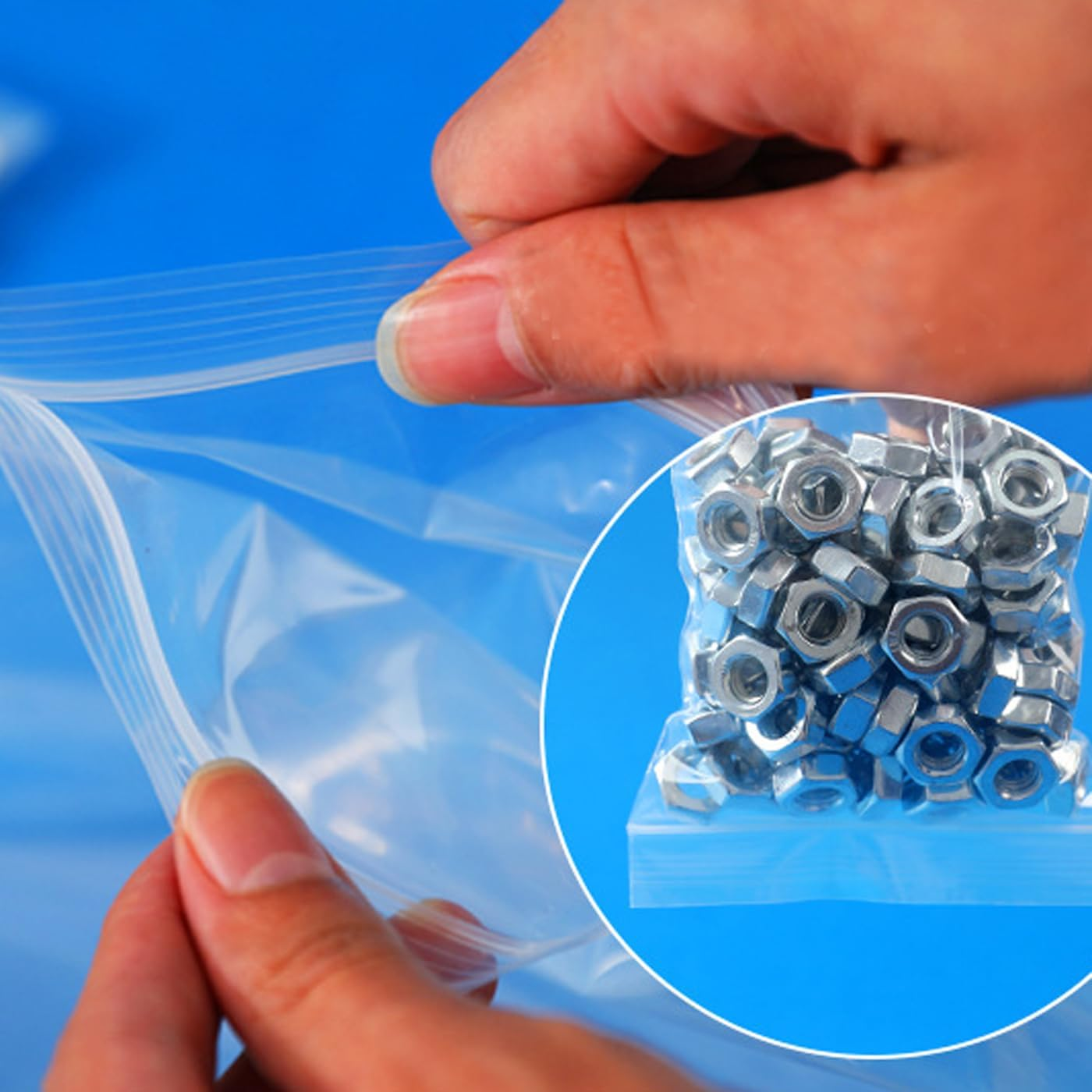 Resealable Storage Bags with Zipper Lock, 100 Pack, Clear, Multiple Sizes (5X7Cm)