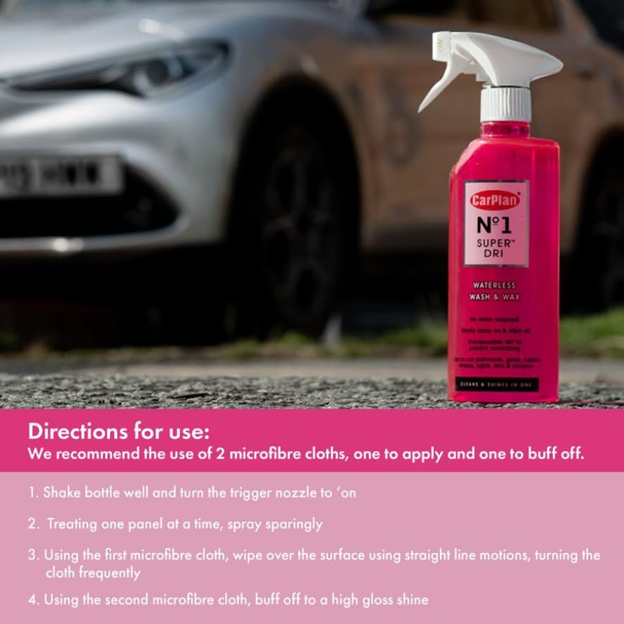 Carplan No.1 Super Dri Spray Waterless Wash and Wax Fast and Easy Car Wax 600 Ml image number 2