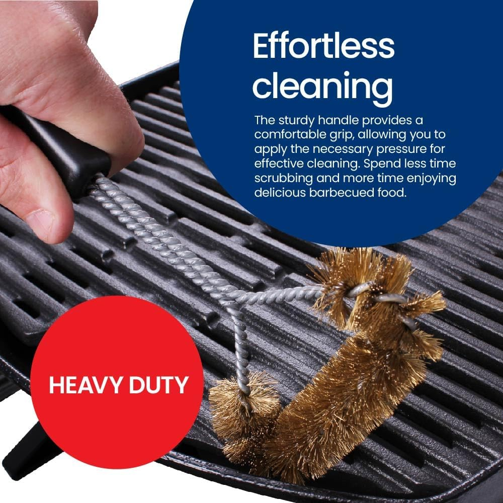 White Magic Small Brass Spiral Barbecue Brush &ndash; Made in USA, Dual-Bristle Design, Durable Brass Bristles, Scratch-Free for Enamel & Porcelain Grills, 30Cm image number 1