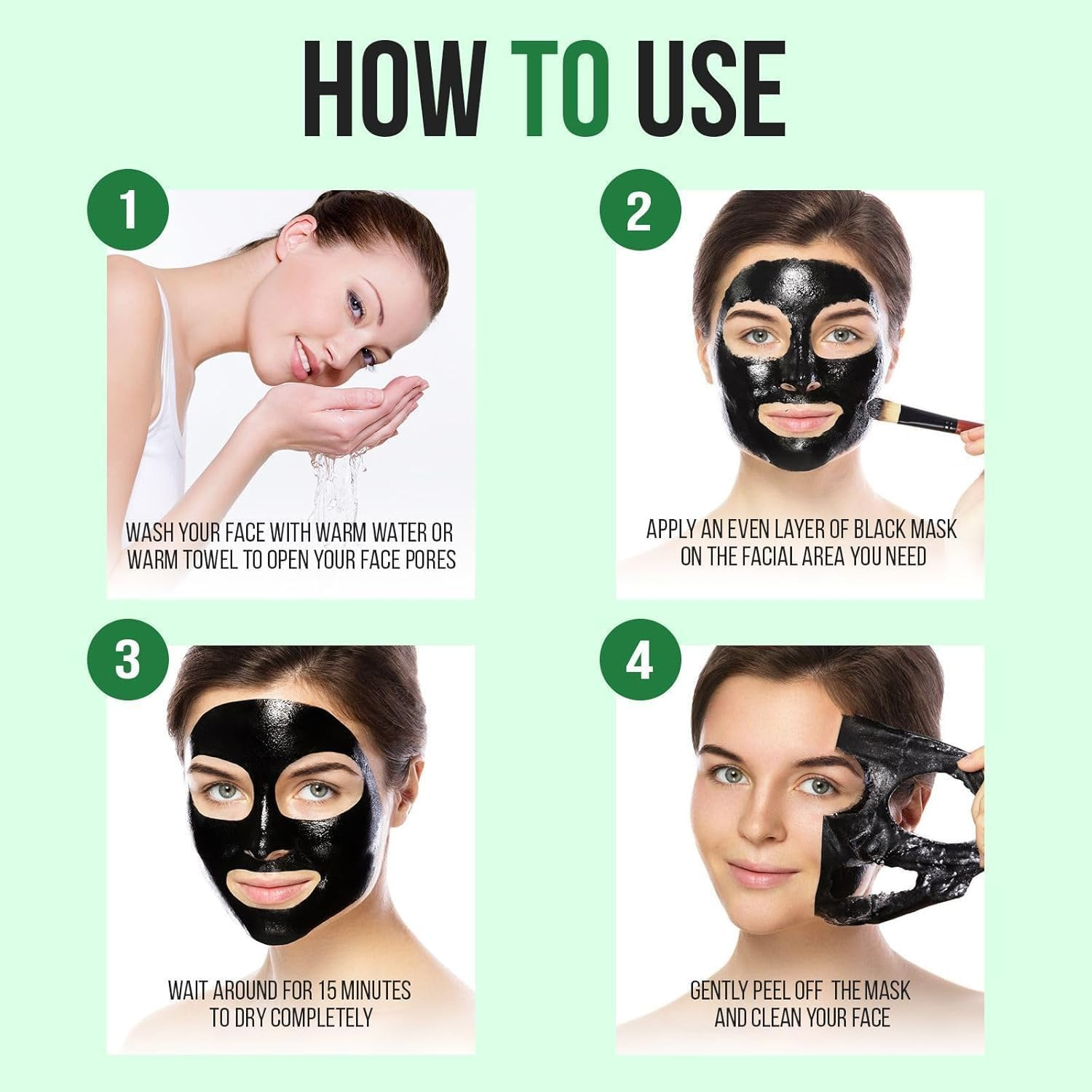 Blackhead Remover Mask - for Women and Men - Activated Charcoal Peel off Face Mask - Deep Pore Cleaner Nose Blackhead Remover Pore Release - Black Head Remover for Face image number 5