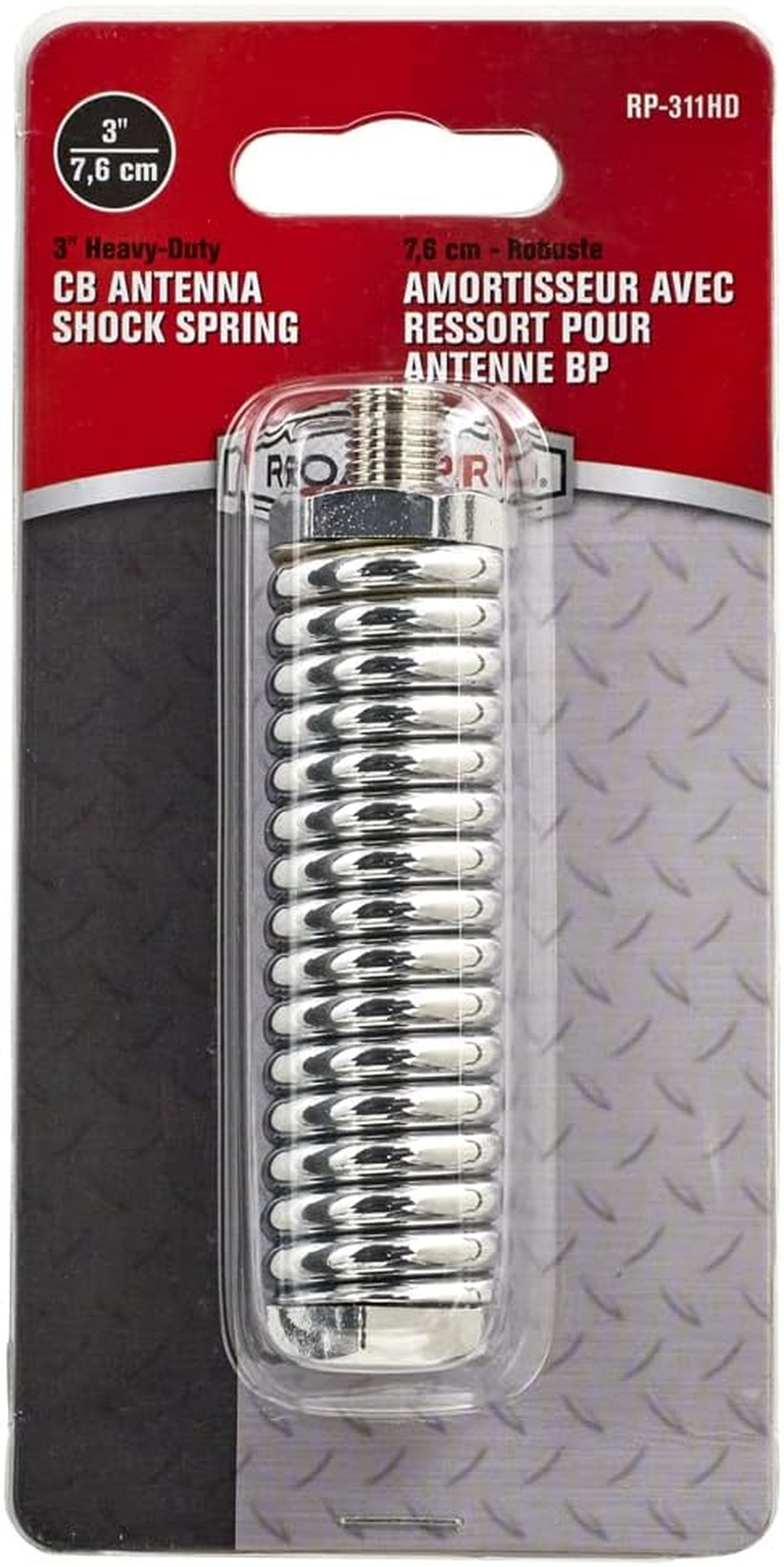 Roadpro RP-311HD 3" Heavy Duty Chrome Plated Steel Antenna Shock Spring image number 2