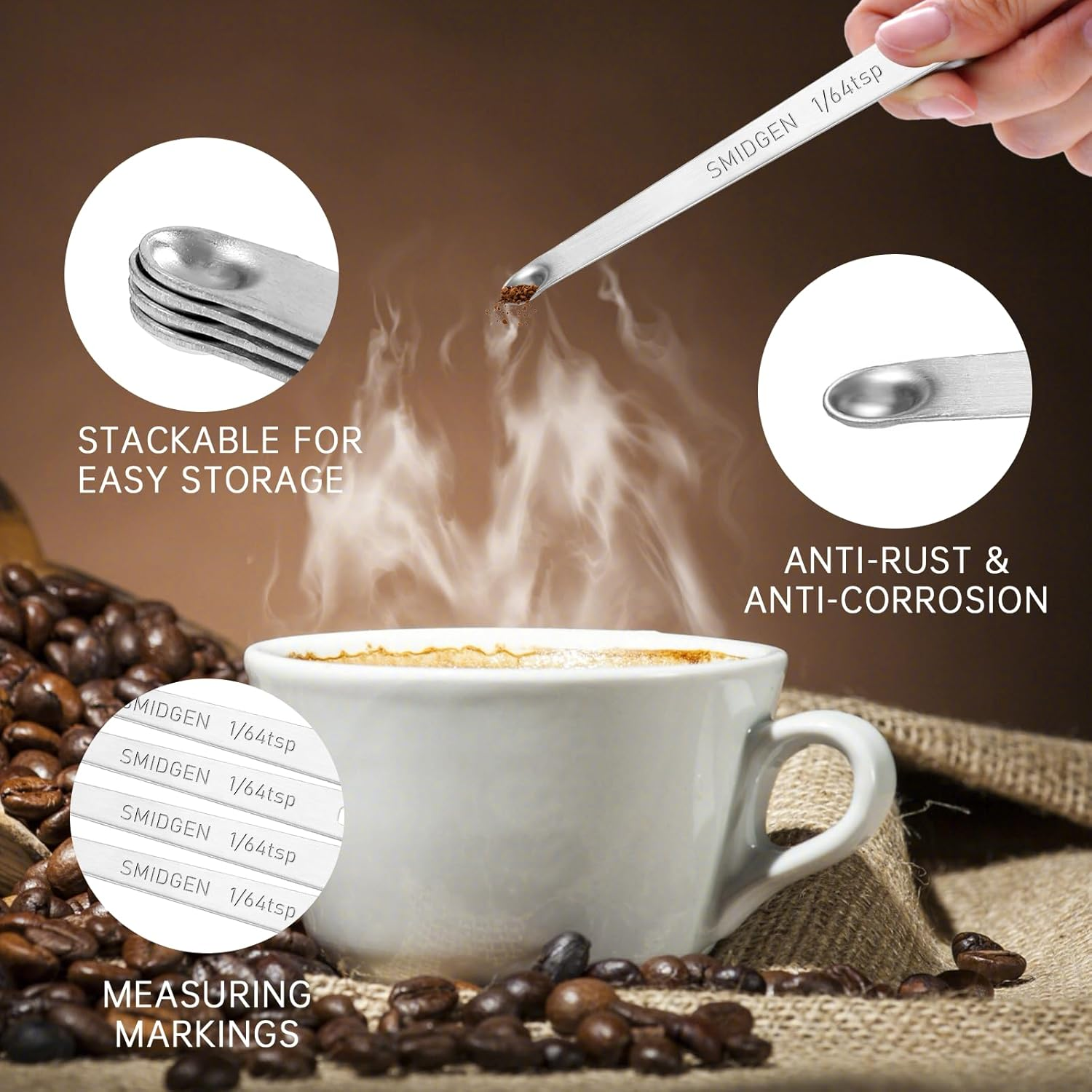 4 PCS 1/64 Teaspoon(1/64 Tsp | 0.083 Ml | 0.083 Cc) Single Measuring Spoon, Small Measuring Spoon Only, Stainless Steel Mini Measuring Spoons for Cooking image number 4