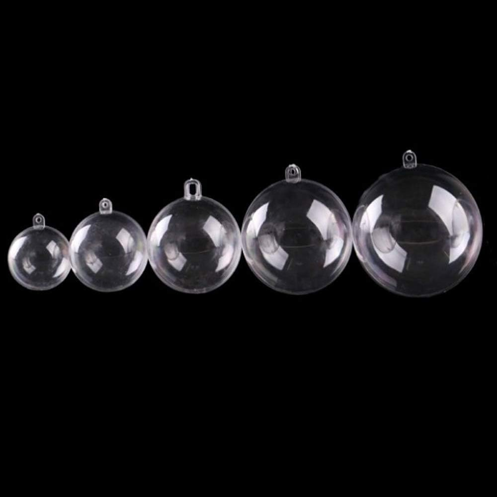 25 Set 50 Pieces Clear Plastic Fillable Ornament, DIY Bath Bomb Crafting image number 1