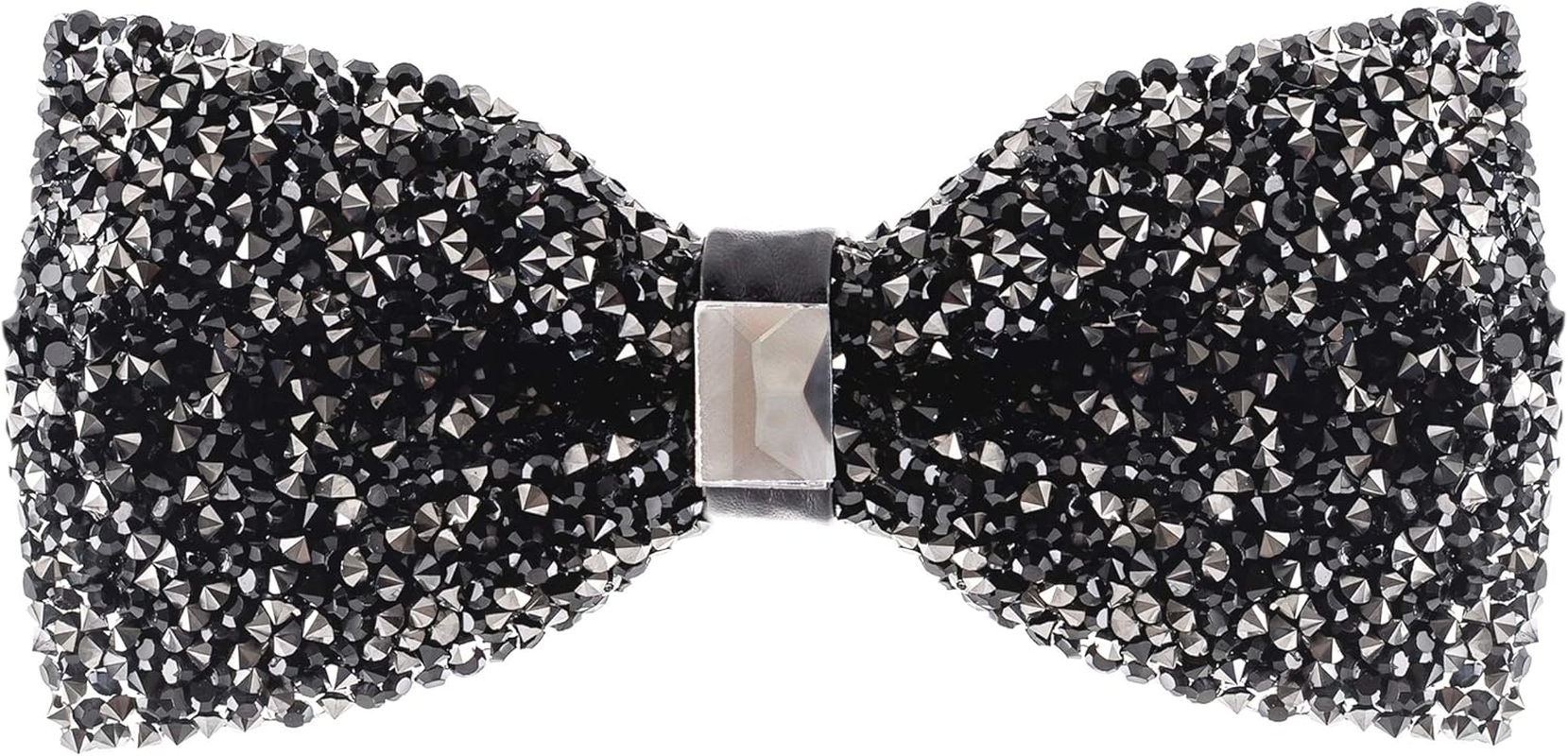 Black Rhinestone Bowtie for Men - Pre Tied Sequin Bowties with Adjustable Length image number 3
