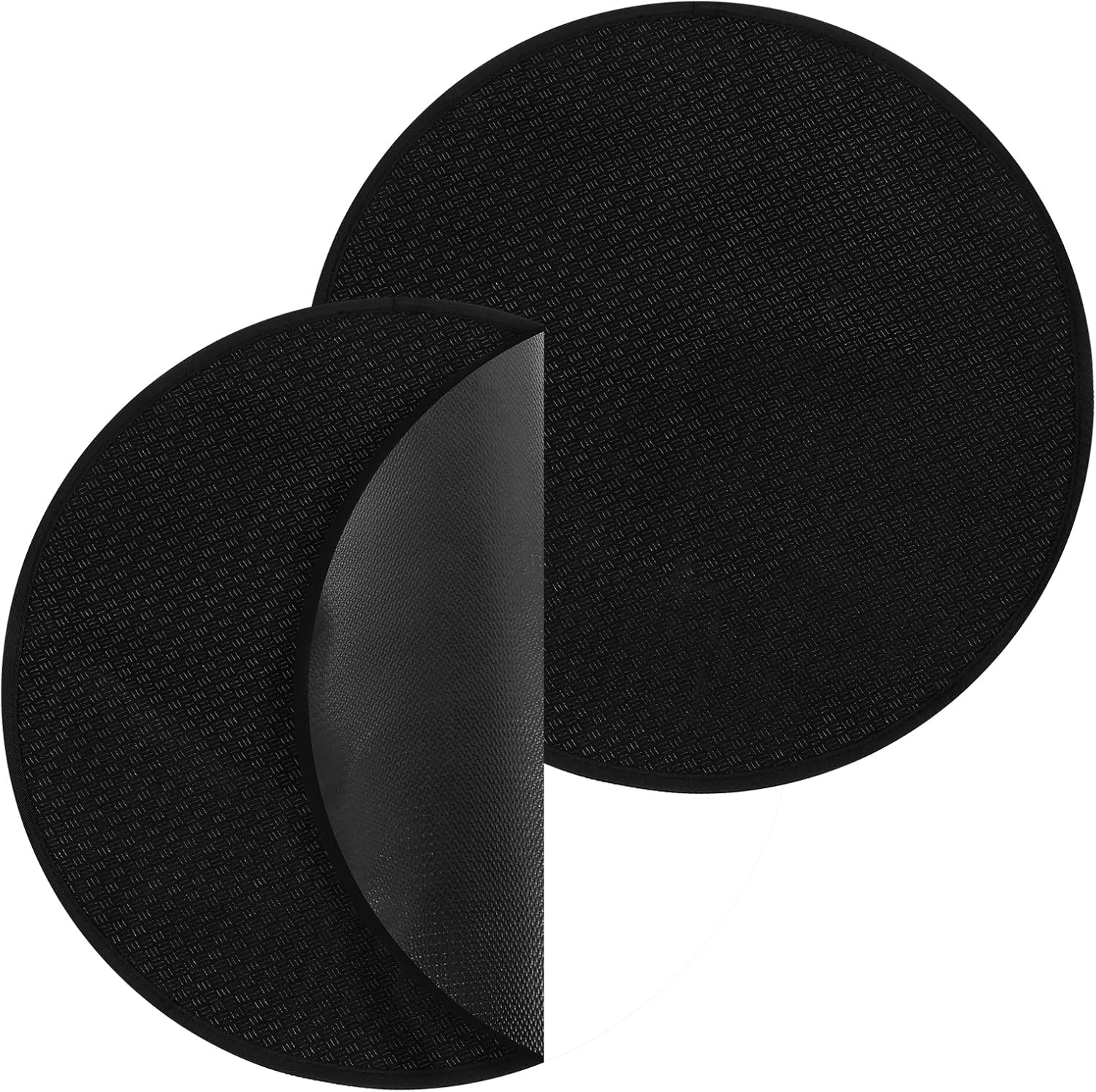 2 Pcs 20" Fire Pit Mats round Fireproof under Grill Mat Fire Pit Deck Protector Mat Oil-Proof Waterproof BBQ Pad Fire Pit Mat for Outdoor Grill Deck Protector for Porch Decks BBQ Camping Bonfires image number 2