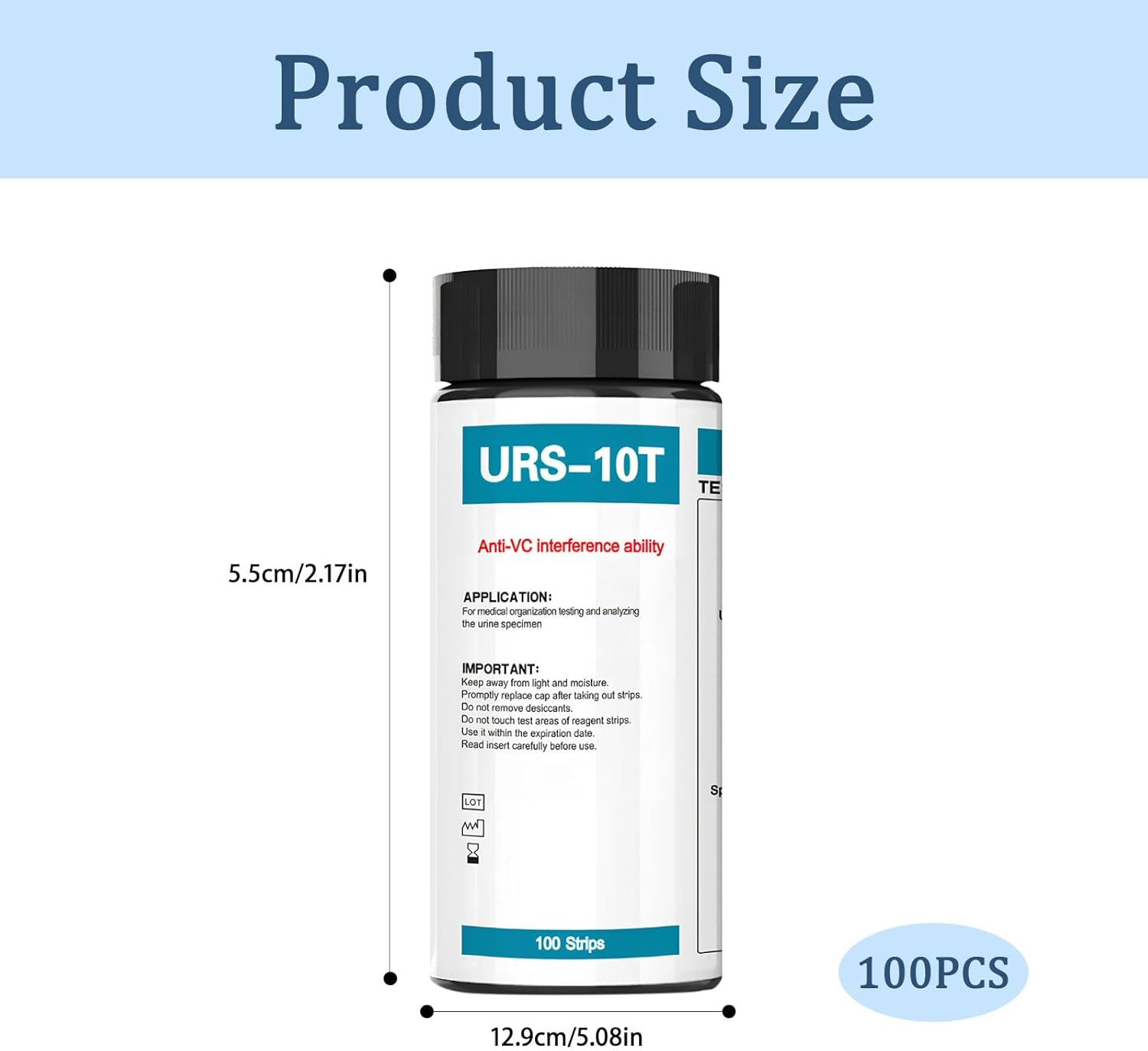 100Pcs Ketone Test Strips, URS-10T Urine Analysis Uti Test, Urine Test Strips, Home Test Stick Kit, for the Analysis of Nitrite and Ph in White Blood Cells, Monitoring Health Status image number 3