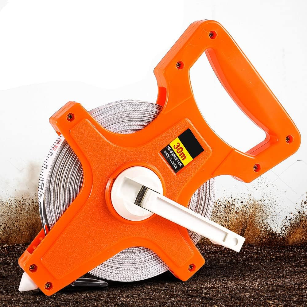 Tape Measure 100M Fiberglass Open Reel Measuring Metric Imperial New image number 6