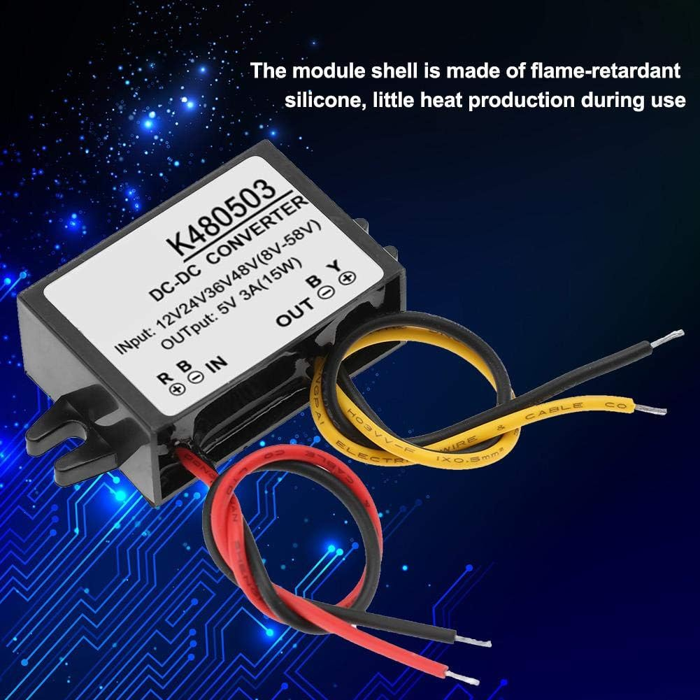 DC-DC 12V/24V/36V/48V to 5V 3A Voltage Converter Step down Power Transformer Supply Module 15W image number 1