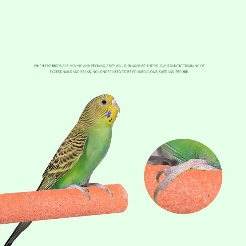 5 Sizes Colorful Pet Bird Cage Perches Stand Platform Chew Toy for Parrot Bites, Durable Emery Pet Bird Cage Accessories image number 4