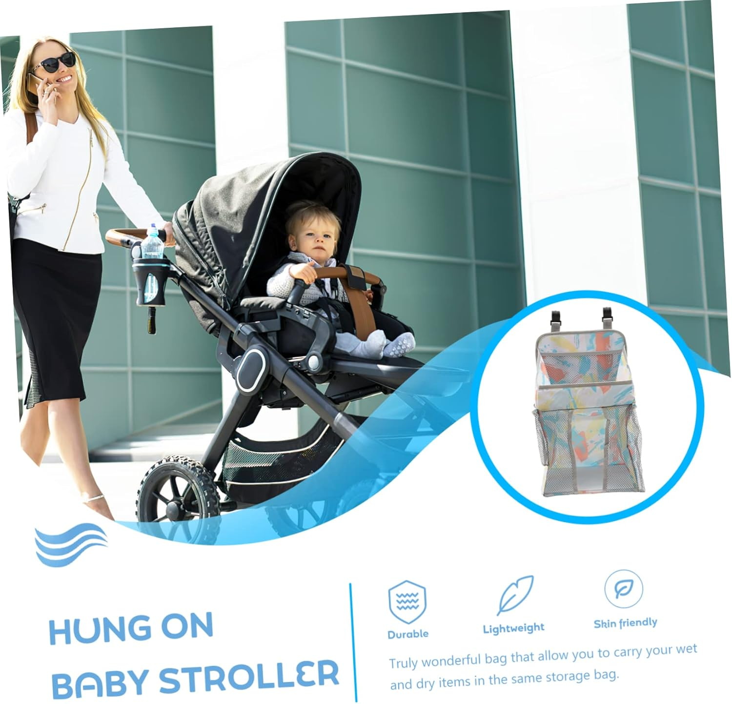 Ibasenice Travel Diaper Bag Pouch Reusable Diaper Organizer Compact Storage Toys Laundry image number 5