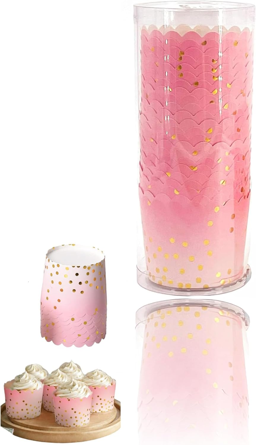 Honwor Convenient Greaseproof Baking Cups - 50-Piece Set for Cupcakes, Cheesecakes, Snacks, and More - Sturdy Pre-Greased Paper - Versatile for Parties, Weddings, 2.75" Diameter, 4.5Oz Capacity image number 1