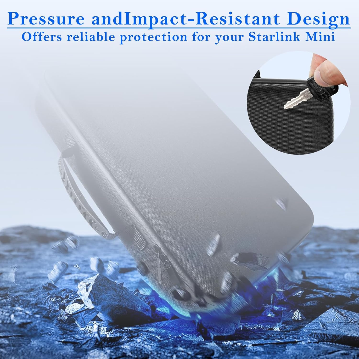 Portable Hard Shell Travel Case for Starlink Mini &ndash; Custom-Fit Protection for Kickstand, Pipe Adapter, Cables & Power Supply with Dual-Layer Shock-Absorbing Foam image number 2