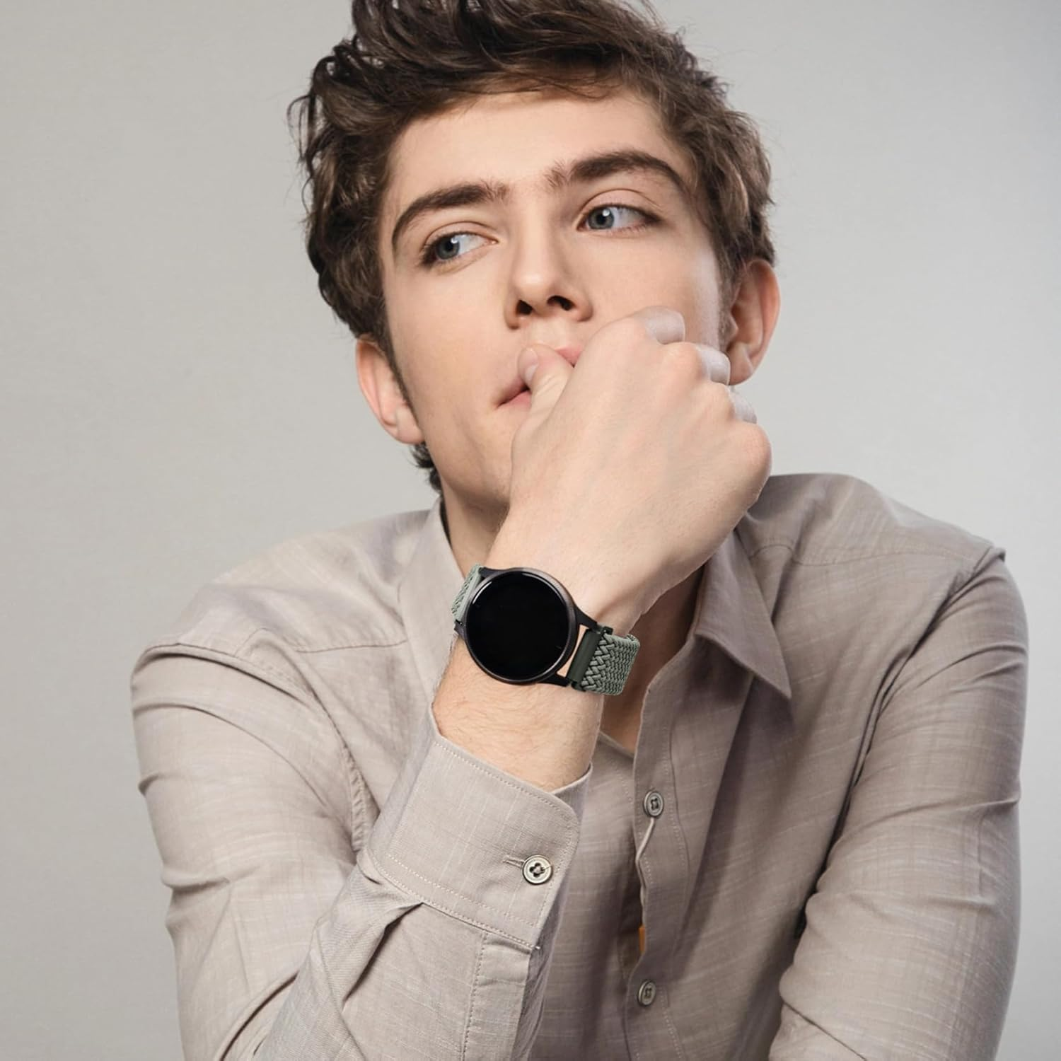 2 Pack Braided Band 18Mm Soft Nylon Compatible with Garmin Venu 3S/Venu 2S/Vivoactive 4S/Vivomove 3S/Venu 4 41Mm/Forerunner 255S/Forerunner 265S,Quick Release Strap Wristband for Women Men image number 1