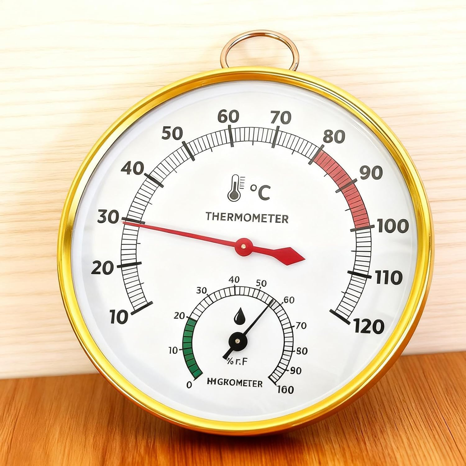 Sauna Thermo-Hygrometer Portable Steam Sauna Temperature Gauge Metal Hygrometer Thermometer for Indoor Home Shower Swimming Pool Steam Hotel image number 1