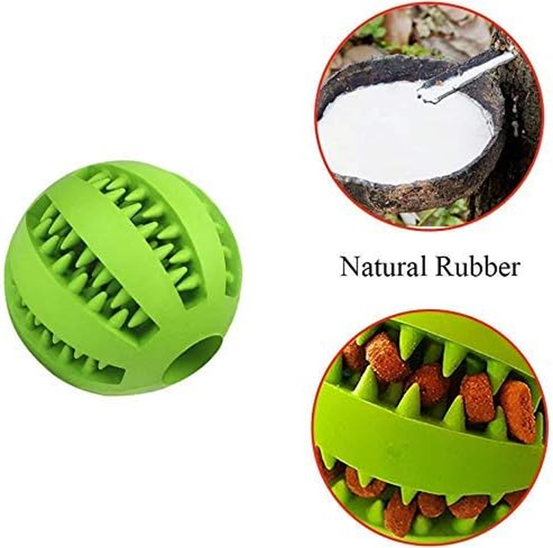 Ezonedeal Pets Dog Treat Toy Ball Rubber Dog Food Ball IQ Treat Feeder Puzzle Tooth Cleaning Interactive 5Cm for Dog Teeth Cleaning/Chewing/Playing/Treat Dispensing (Green) image number 4